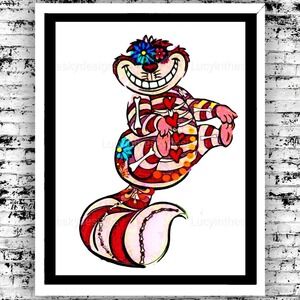 Cheshire Cat Sugar Skull Alice In Wonderland Art Print